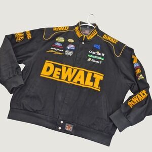 JH Design DeWalt NASCAR Racing Jacket Matt Kenseth Roush Racing Black Yellow 3XL